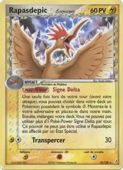 Carte Pokémon Rapasdepic δ 18 — EX Gardiens de Cristal