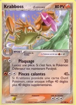 Carte Pokémon Krabboss δ 22 — EX Gardiens de Cristal