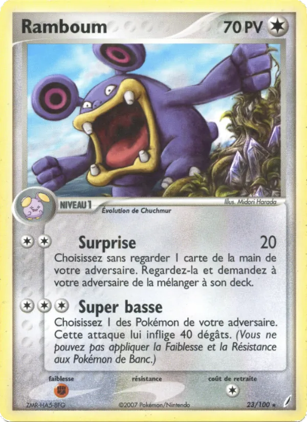 Carte Pokémon Ramboum 23/100 de l'extension EX Gardiens de Cristal