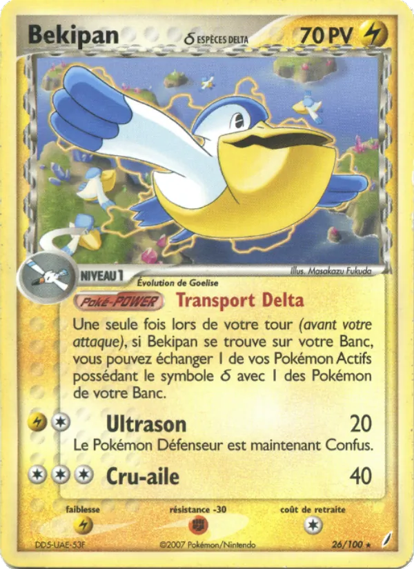 Carte Pokémon Bekipan δ 26/100 de l'extension EX Gardiens de Cristal