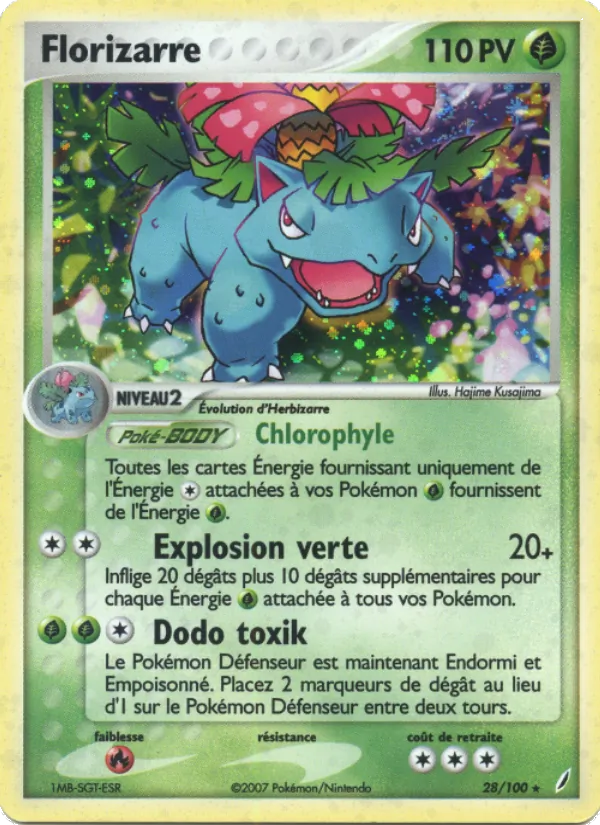 Carte Pokémon Florizarre 28/100 de l'extension EX Gardiens de Cristal
