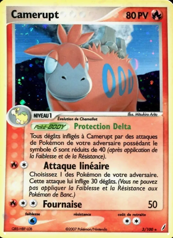 Carte Pokémon Camerupt 3/100 de l'extension EX Gardiens de Cristal