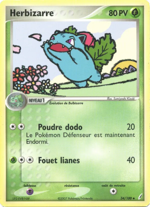 Carte Pokémon Herbizarre 34/100 de l'extension EX Gardiens de Cristal
