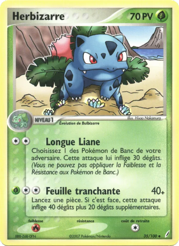 Carte Pokémon Herbizarre 35/100 de l'extension EX Gardiens de Cristal