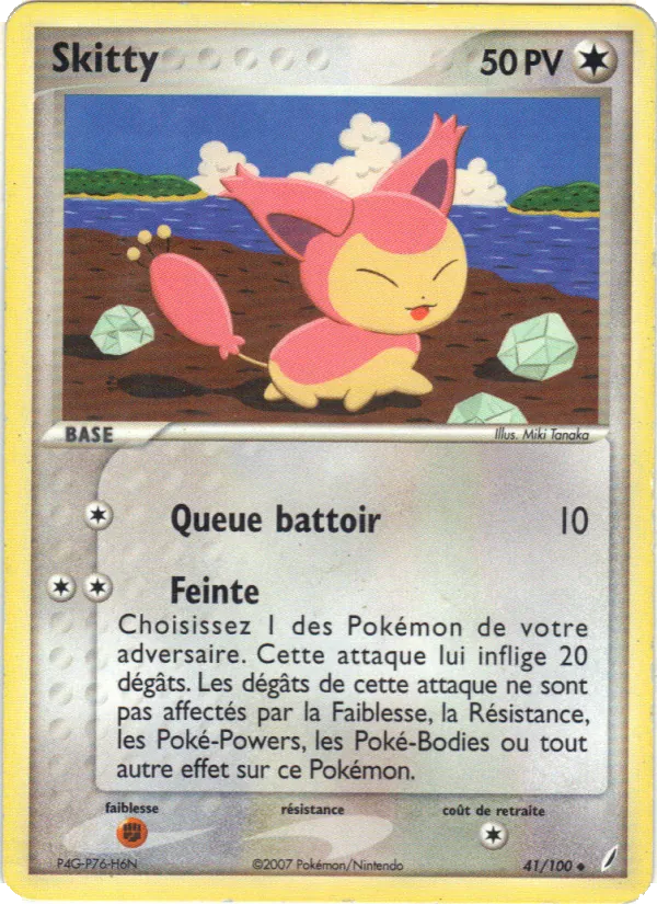 Carte Pokémon Skitty 41/100 de l'extension EX Gardiens de Cristal