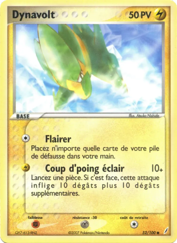 Carte Pokémon Dynavolt 52/100 de l'extension EX Gardiens de Cristal