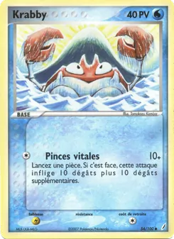 Carte Pokémon Krabby 54 — EX Gardiens de Cristal