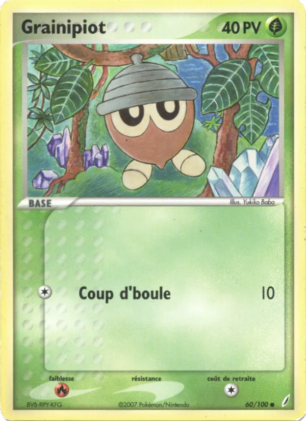 Carte Pokémon Grainipiot 60/100 de l'extension EX Gardiens de Cristal