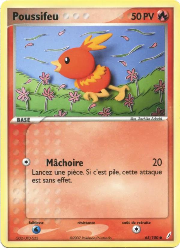 Carte Pokémon Poussifeu 65/100 de l'extension EX Gardiens de Cristal