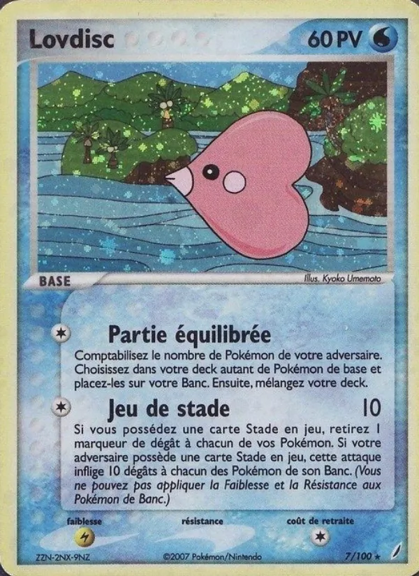 Carte Pokémon Lovdisc 7/100 de l'extension EX Gardiens de Cristal