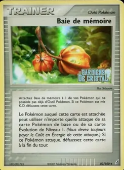 Carte Pokémon Baie de mémoire 80 — EX Gardiens de Cristal