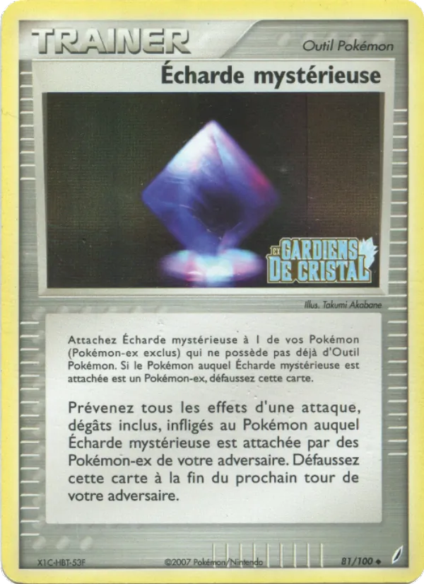 Carte Pokémon Écharde mystérieuse 81/100 de l'extension EX Gardiens de Cristal