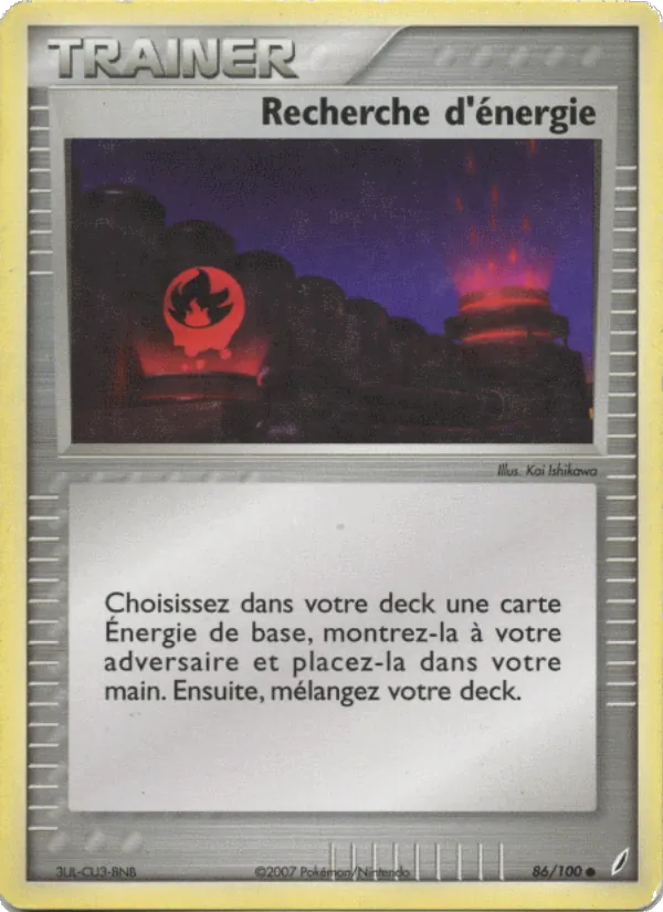 Carte Pokémon Recherche d'énergie 86/100 de l'extension EX Gardiens de Cristal