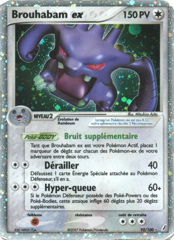Carte Pokémon Brouhabam ex 92/100 de l'extension EX Gardiens de Cristal