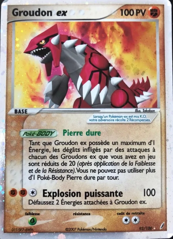 Carte Pokémon Groudon ex 93/100 de l'extension EX Gardiens de Cristal