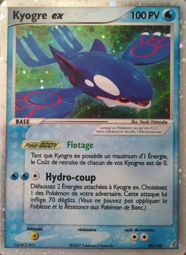 Carte Pokémon Kyogre ex 95/100 de l'extension EX Gardiens de Cristal