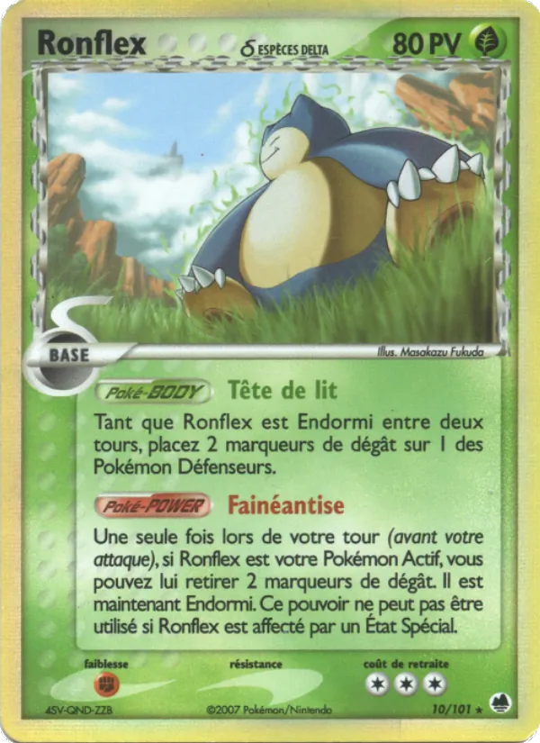 Carte Pokémon Ronflex δ 10/101 de l'extension EX Île des Dragons