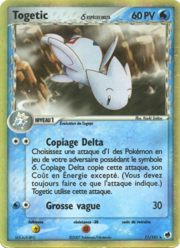 Carte Pokémon Togetic δ 11/101 de l'extension EX Île des Dragons