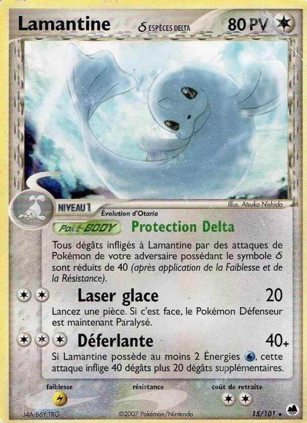 Carte Pokémon Lamantine δ 15/101 de l'extension EX Île des Dragons