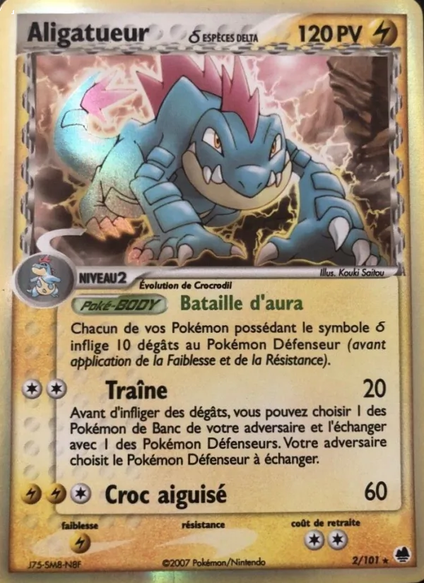 Carte Pokémon Aligatueur δ 2/101 de l'extension EX Île des Dragons