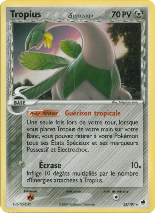 Carte Pokémon Tropius δ 23/101 de l'extension EX Île des Dragons