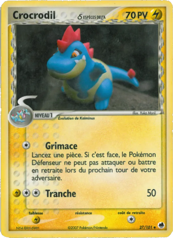 Carte Pokémon Crocrodil δ 27/101 de l'extension EX Île des Dragons