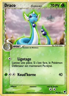 Carte Pokémon Draco δ 28 — EX Île des Dragons