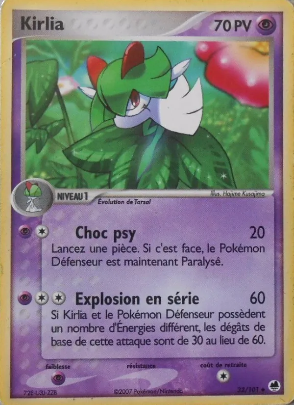 Carte Pokémon Kirlia 32/101 de l'extension EX Île des Dragons