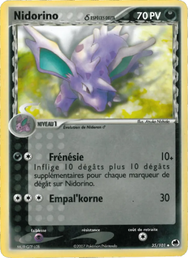 Carte Pokémon Nidorino δ 35/101 de l'extension EX Île des Dragons
