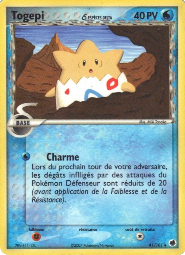 Carte Pokémon Togepi δ 41/101 de l'extension EX Île des Dragons