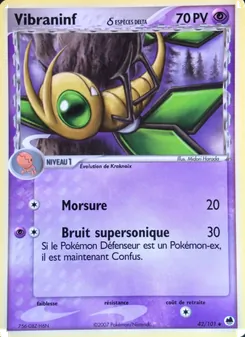 Carte Pokémon Vibraninf δ 42 — EX Île des Dragons