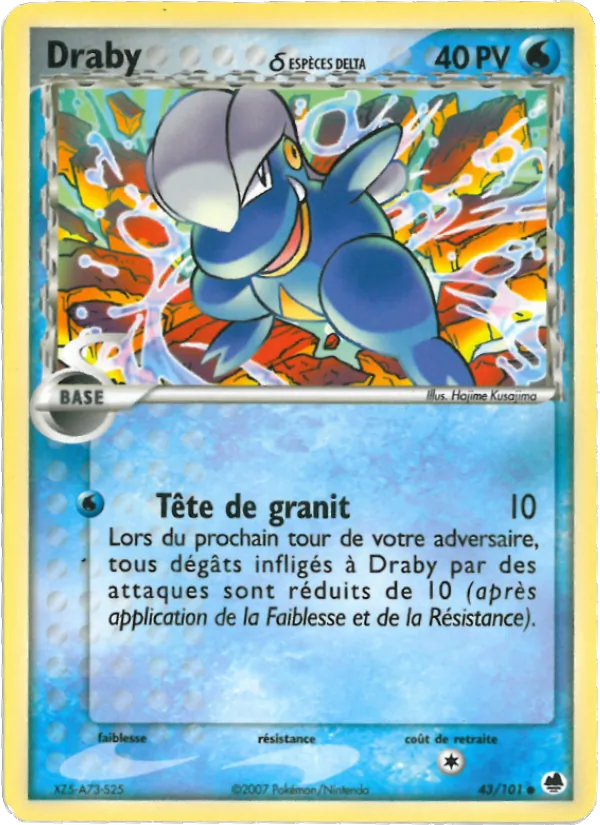 Carte Pokémon Draby δ 43/101 de l'extension EX Île des Dragons