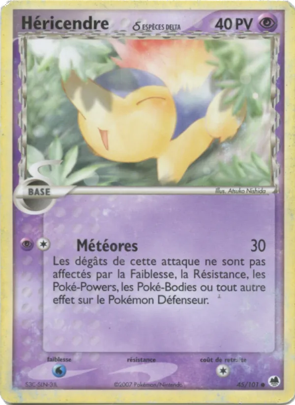Carte Pokémon Héricendre δ 45/101 de l'extension EX Île des Dragons