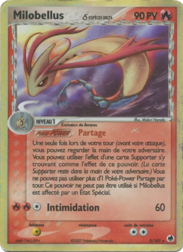 Carte Pokémon Milobellus δ 5/101 de l'extension EX Île des Dragons