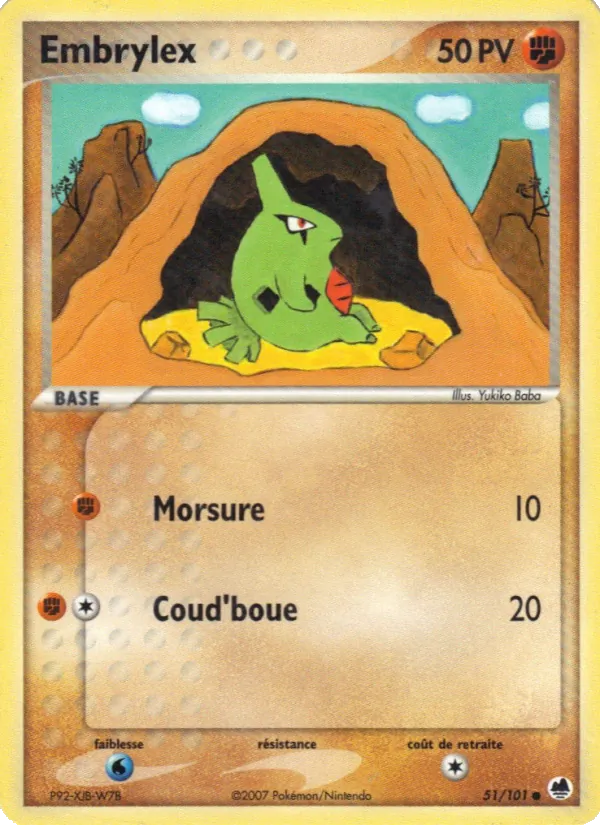 Carte Pokémon Embrylex 51/101 de l'extension EX Île des Dragons
