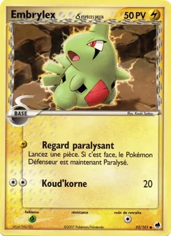 Carte Pokémon Embrylex δ 52 — EX Île des Dragons