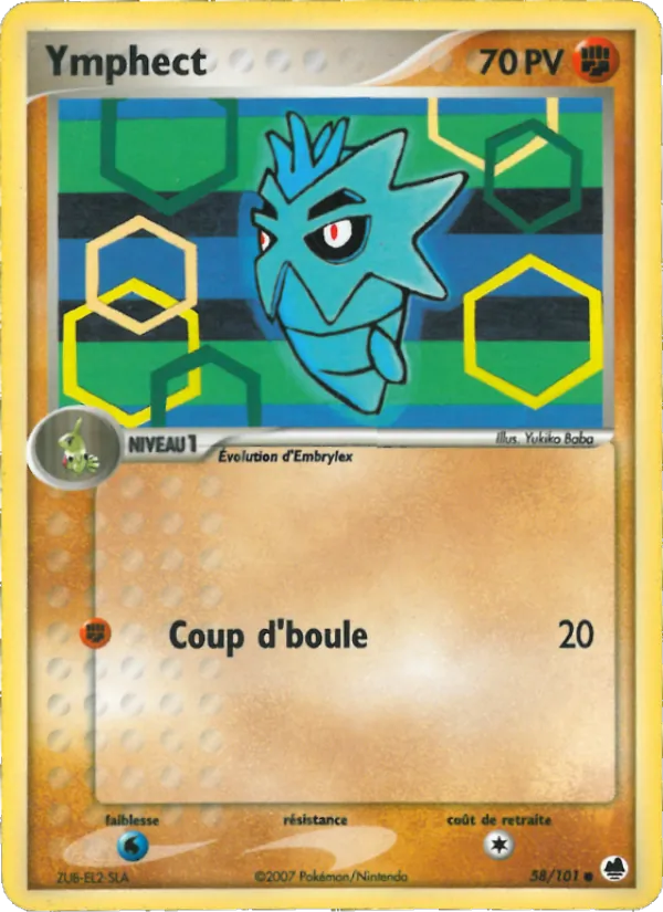 Carte Pokémon Ymphect 58/101 de l'extension EX Île des Dragons