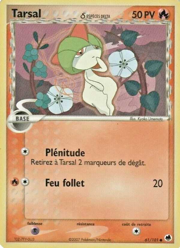 Carte Pokémon Tarsal δ 61/101 de l'extension EX Île des Dragons