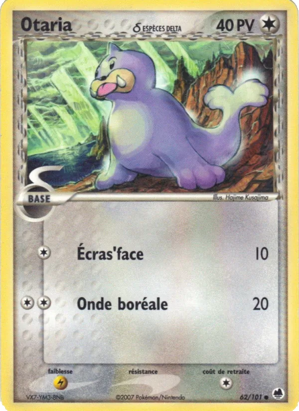 Carte Pokémon Otaria δ 62/101 de l'extension EX Île des Dragons