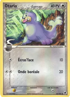 Carte Pokémon Otaria δ 62 — EX Île des Dragons