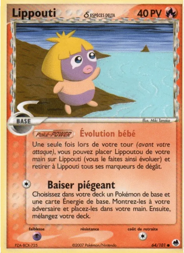 Carte Pokémon Lippouti δ 64/101 de l'extension EX Île des Dragons