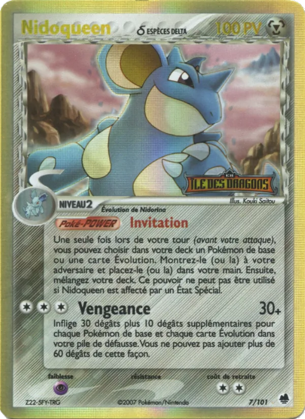 Carte Pokémon Nidoqueen δ 7/101 de l'extension EX Île des Dragons