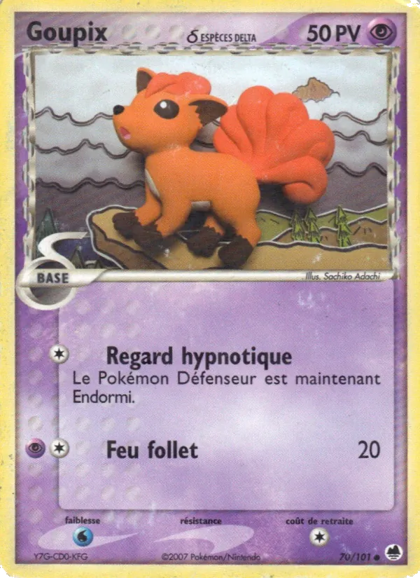 Carte Pokémon Goupix δ 70/101 de l'extension EX Île des Dragons