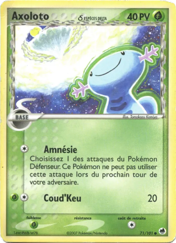 Carte Pokémon Axoloto δ 71/101 de l'extension EX Île des Dragons