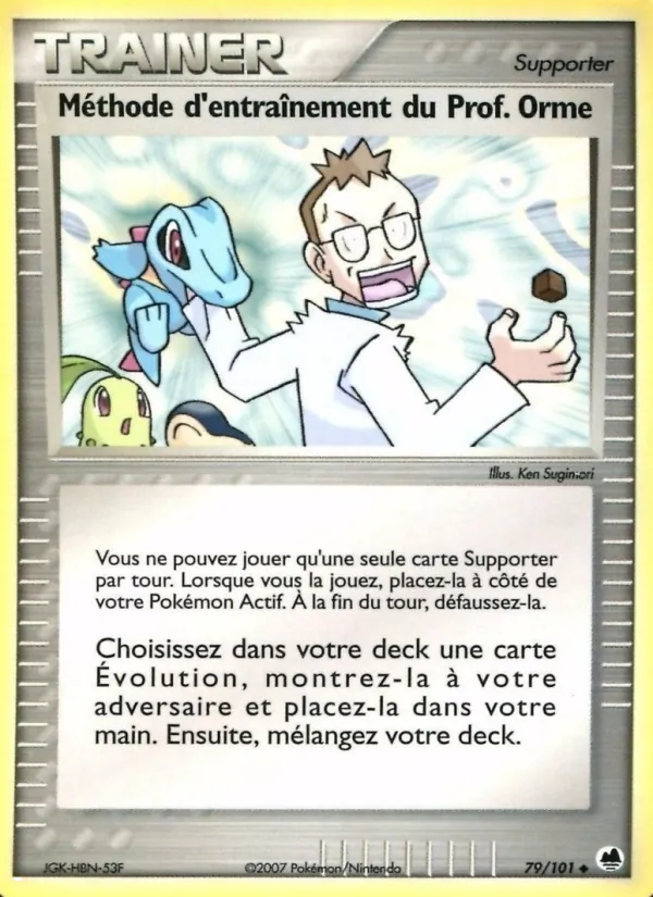 Carte Pokémon Méthode d'entraînement du Prof. Orme 79/101 de l'extension EX Île des Dragons