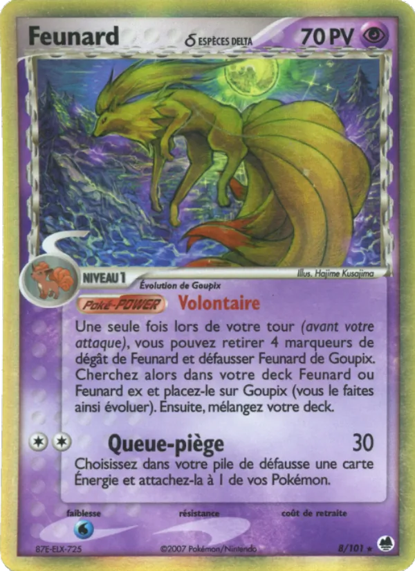 Carte Pokémon Feunard δ 8/101 de l'extension EX Île des Dragons