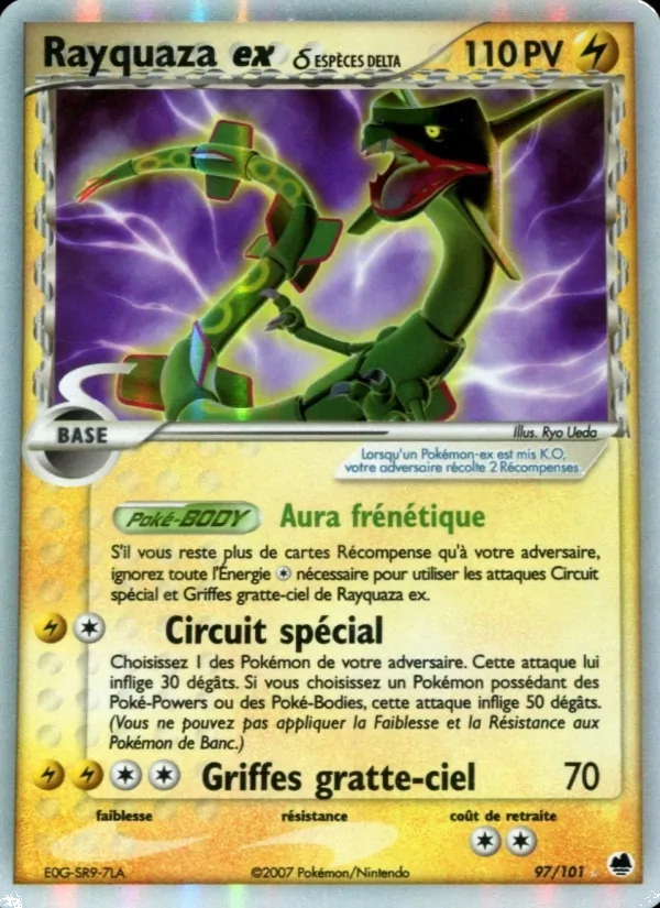 Carte Pokémon Rayquaza ex δ 97/101 de l'extension EX Île des Dragons