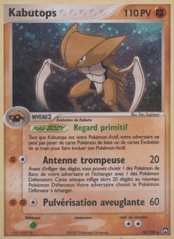 Carte Pokémon Kabutops 10/108 de l'extension EX Gardiens du Pouvoir