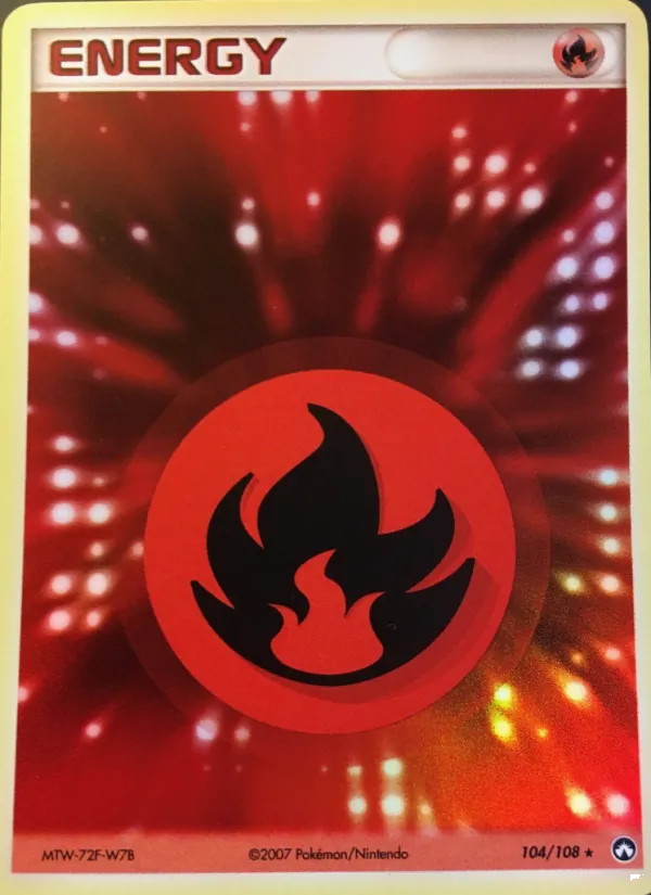 Carte Pokémon Énergie Feu 104/108 de l'extension EX Gardiens du Pouvoir