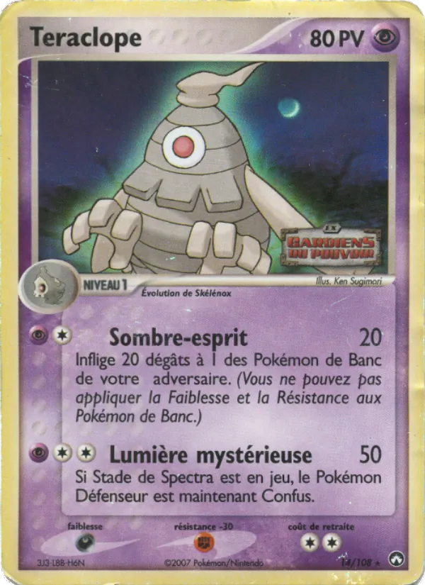 Carte Pokémon Teraclope 14/108 de l'extension EX Gardiens du Pouvoir